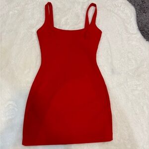 red zara dress